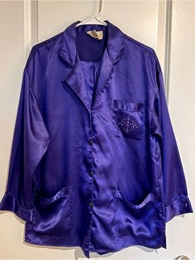 VTG BG Intimates Royal Purple 2 Piece Women’s Nightgown Sz Small